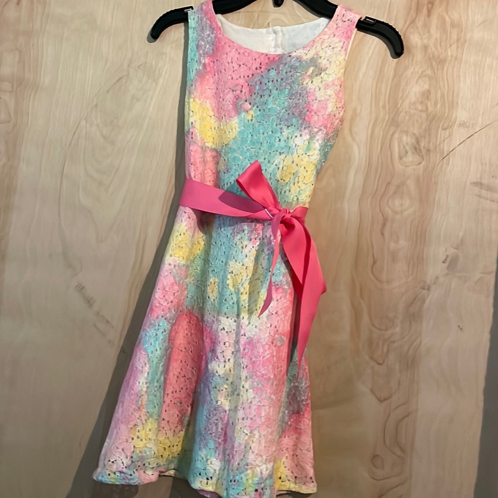 Girls Pastel Tye Dye Dress